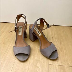 Steve Madden Gray Heeled Sandals with Ankle Strap